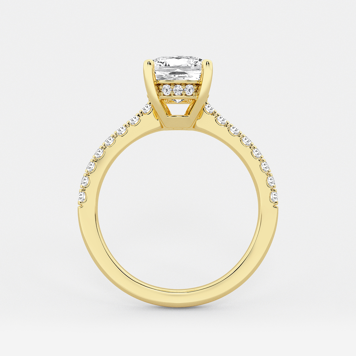 Additional Image 1 for  2 3/4 ctw Elongated Cushion Lab Grown Diamond Hidden Halo Engagement Ring